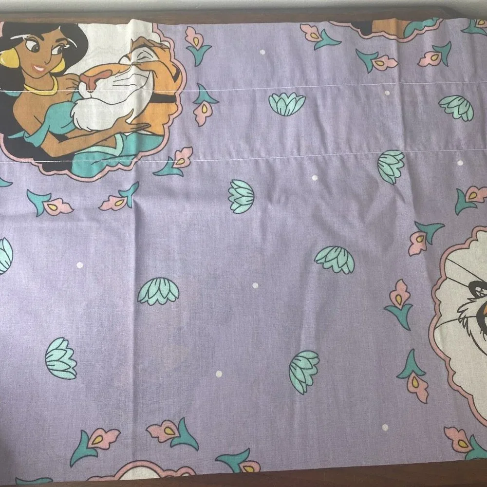 Vintage Disney Aladdin Jasmine Drapery Set Balloon Valance Purple